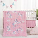 Viviland 3 Pieces Baby Bedding Set for Boy Girls, Baby Bedding Set for Newborn, Infant & Toddler - Unicorn by TinyTreasures Baby Boutique