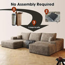 108" Sectional Couches for Living Room Modern Modular Sofa with L-Shape Couchs Upholstered Boneless Couch Deep Seat Sectional Couch with Chaise (Camel, Left Facing Chaise+2Seaters+1Ottoman) by CozyNest Decor