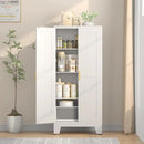 61.02" Pantry Cabinet, Kitchen Pantry Storage Cabinets with Adjustable Shelves and Feet, White Pantry Storage Cabinet for Kitchen, Dining Room, Living Room and Bathroom (White) Metal by CozyNest Decor