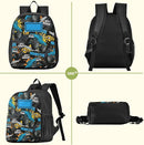 Toddler Monster Truck Waterproof Mini Backpack, 11 Inch, Pattern 4, Black, Small by TinyTreasures Baby Boutique