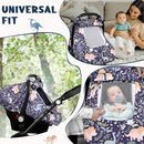 Pea Pod Car Seat Cover Baby, Infant Car Seat Canopy Covers for Newborn with 2 Layers Windows of Breathable Mesh Fabric, Lightweight Polyester/Soft Minky Dot Backing (Dinosaur) by TinyTreasures Baby Boutique