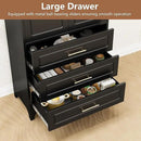 Kitchen Pantry Cabinet, 75" Tall Pantry Cabinet with Three Drawers, Freestanding Food Cupboard with Doors and Shelves, Metal Storage Cabinets for Dining, Living Room, Black, Assembly Required by CozyNest Decor