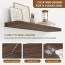 fuqing Floating Shelves for Wall, Bathroom Shelf Wall Mounted for Storage, Shelves with Invisible Bracket for Bedroom, Kitchen, Living Room, Farmhouse Small Book Shelf, 30 Inch Set of 2, Walnut by CozyNest Decor