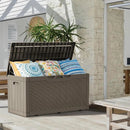 Greesum 100 Gallon Resin Deck Box Large Outdoor Storage Boxes with Cushions for Garden Tools, Patio Furniture Pillows, Pool Supplies, Light Coffee by GreenHaven Gardens