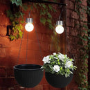 Hanging Baskets for Plants Outdoor - 2 Pack Black Plastic Solar Flower Pots with Drainage Holes & Removable Saucer, Self-Watering Hanging Planters for Garden, Porch, Balcony, Patio by CozyNest Decor