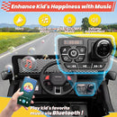 24V 4WD Ride on Truck Car w/800W Motors, Gift Flower, Remote Control, 2 Seaters, Light Bar, 3 Speeds, Pop Music, Power Four Wheels, 24 Volt Ride on Toy Car for Big Kids, Black by TinyTreasures Baby Boutique