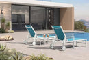 PURPLE LEAF Outdoor Chaise Lounge Set Adjustable Sunbathing Recliner with Armrest and Side Table for Poolside Beach Outside Patio Aluminum Chaise Lounger Blue by GreenHaven Gardens