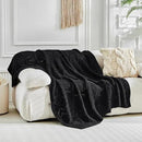 Longhui bedding Chunky Cotton Knit Throw Blanket for Couch, Sofa, Bed, or Chair, Decorative Breathable Fall Cable Knit Blanket 60 x 80 Inches, Large Black by CozyNest Decor