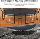 Tatub Large Trampolines Outdoor 10 12 14 15 16FT for Kids and Adults,Outdoor Recreational Pumpkin Trampolines with Curved Poles and Safety Enclosure Net, Basketball Hoop, Ladder by TinyTreasures Baby Boutique