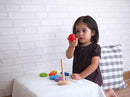 PlanToys Wooden 8 Piece Sorting and Stacking Ring Toy (5124) | Rainbow Color Collection |Sustainably Made from Rubberwood and Non-Toxic Paints and Dyes by TinyTreasures Baby Boutique