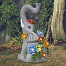Elephant Garden Statue Solar Lamp with 8 Led Lights Decor Outdoor Resin Waterproof Sculpture Patio Lawn Yard Porch Decorations Housewarming Gifts for Women Mom Grandma by GreenHaven Gardens