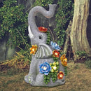 Elephant Garden Statue Solar Lamp with 8 Led Lights Decor Outdoor Resin Waterproof Sculpture Patio Lawn Yard Porch Decorations Housewarming Gifts for Women Mom Grandma by GreenHaven Gardens