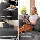 104" Cloud Sectional Couches for Living Room,L Shaped Boneless Couch in A Box,Sleeper Sofa with Comfy Chaise No Assembly Required,Grey by CozyNest Decor