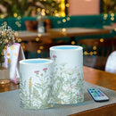 Flickering Flameless Candles, Flowers Herbs Wildflowers Botanical LED Candles with Remote Timer, Set of 2 Battery Operated Candle for Valentine Wedding Birthday by GreenHaven Gardens