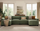 LINSY HOME Modular Sectional Sofa - 157'' Oversized Corduroy Cloud Couch U Shaped Couch with Movable Ottoman Soft Modern Comfy Sofa for Living Room Apartment Office, Green by CozyNest Decor