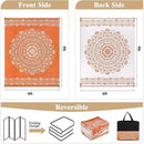 Pauwer Waterproof Outdoor Rug 6x9, Reversible Plastic Straw Patio Camping Rug, Indoor Outdoor RV Mat Carpet for Deck, Camper, Porch, Balcony, Backyard, Picnic, Floral Orange by GreenHaven Gardens