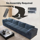 157.5" 4-Seater Cloud Sofa,Modular Sectional Couch,Modern Deep Seat Upholstered Couches with Plush Corduroy Fabric for Living Room Furniture,Bedroom and Apartment,No Assembly Required,Blue by CozyNest Decor