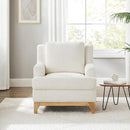 Oversized Accent Chair, Modern Boucle Armchair with Wood Legs, Modern Reading Chair with Thick Cushion, Comfy Chairs for Living Rooms, Bedrooms, Reading nooks and Apartments by CozyNest Decor