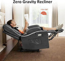 MCombo Zero Gravity Power Recliner Chair with Heat and Vibration Massage, Reclining Chair with USB Ports, Cup Holders for Living Room, Faux Leather PR621 (Grey) by CozyNest Decor