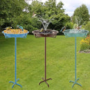 Metal Bird Bath for Outside, 36.2" Height Birdbath Bowl Standing Bird Feeders for Outdoors with 4 Prongs Base Stake, Freestanding Birdfeeders for Garden Yard Lawn Decor (Retro Green) by GreenHaven Gardens