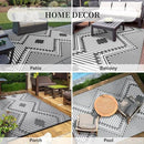 MontVoo Outdoor Rug-Waterproof Patio Rug Mat 5x8 Outdoor Carpet Mat Reversible Plastic Straw Outside Outdoor Rug for RV Camping Picnic Beach Balcony Backyard Pool Deck Porch Modern Boho Grey by GreenHaven Gardens