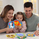 9 Pieces Kids Lacing Cards, Double Sided Sewing Cards in 9 Wild Animals with 9 Colorful Laces, Imagination Development Lacing Toys Games for Children Educational and Learning Activity by TinyTreasures Baby Boutique