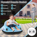 GLACER 12V Bumper Car, Electric Kids Bumper Car w/Parental Remote, 3-Speed, 360°Spin, Music, LED Light, Battery Ride on Bumper Car w/Dual Joysticks, Baby Bumper Car for Toddlers 18 Months+ (Blue) by TinyTreasures Baby Boutique