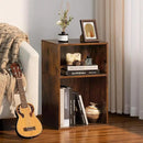 LEYAOYAO 2 Cube Bookshelf,Brown Record Player Stand Holds up to 100 Albums, Mini Wood Book Shelf Storage Organizer,Turntable Stand with Vinyl Storage Cabinet, Narrow Open Bookcase for Small Spaces by CozyNest Decor