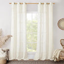 LAMIT Cream Sheer Linen Curtains 84 inch Long, Bronze Grommet Soft Linen Textured Semi Sheer Drapes with Light Filtering for Living Room/Bedroom, 2 Panels Set, 34 x 84 Inch by CozyNest Decor