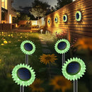 Hogni 4PK Solar Garden Lights, Ground Stake/Hang 2 in 1 Solar Sunflowers Outdoor Waterproof IP67, Outdoor Decor for Pathway Walkway Landscape Backyard Fence Decoration by GreenHaven Gardens
