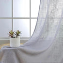 MIUCO Semi Sheer Curtains Poly Linen Textured Solid Grommet Curtains 84 Inches Long for Nursery 2 Panels (2 x 37 Wide x 84" Long) Silver