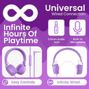 Puro Sound Labs PuroBasic Wired Headphones for Kids - Volume-Limiting & Adjustable with Microphone – Compatible with Smartphones, Tablets, PCs, and More – Safe, Durable Headphones for Kids – Purple by TinyTreasures Baby Boutique
