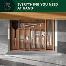 ROYAL CRAFT WOOD Luxury Bamboo Kitchen Drawer Organizer - Silverware Organizer - Utensil Holder and Cutlery Tray with Grooved Drawer Dividers for Flatware and Kitchen Utensils (9 Slot, Brown Bamboo) by CozyNest Decor