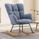 NIOIIKIT Nursery Rocking Chair Teddy Upholstered Glider Rocker Rocking Accent Chair Padded Seat with High Backrest Armchair Comfy Side Chair for Living Room Bedroom Offices (Light Blue) by TinyTreasures Baby Boutique