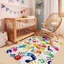 STARUIA Handprints and Footprints Kids Rug Play Carpet, 4'x6' Washable Colorful Area Rug for Nursery Room, Ultra Soft Non-Slip Indoor Play Mat for Bedroom Playroom Classroom by CozyNest Decor