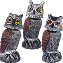 Hausse 3 Pack Bird Scarecrow Fake Horned Owl Decoy, Rotating Head Plastic Owl Bird Deterrents, Nature Enemy Horned Pest Repellent for Outdoor Garden by GreenHaven Gardens