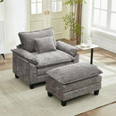 URRED Modular Sectional Sofa Comfy Cloud Couch, Modern Chenille Sofa Sleeper Deep Seat Couches with Ottoman/Pillows for Living Room (Gray, 53''- Ottoman) by CozyNest Decor