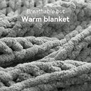 Chunky Knit Throw Blanket, 30''*40'' Knitted Throw Chenille Yarn for Bed Couch, Handmade Light Grey Crochet Big Thick Blanket, Machine Washable Cute Comfy Blanket for Home Decor by CozyNest Decor