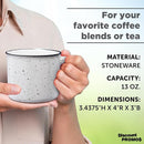 DISCOUNT PROMOS Ceramic Campfire Coffee Mugs 13 oz. Set of 10, Bulk Pack - Perfect for Tea, Espresso, Cappuccino, Hot Cocoa - White by TinyTreasures Baby Boutique
