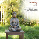 Alpine Corporation 15" Tall Indoor/Outdoor Meditating Buddha Statuary Décor by GreenHaven Gardens