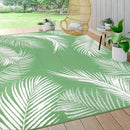 Pauwer Waterproof Outdoor Rug 9x12, Reversible Plastic Straw Patio Camping Rug, Indoor Outdoor RV Mat Carpet for Deck, Camper, Porch, Balcony, Backyard, Picnic, Leaf Green by GreenHaven Gardens