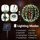 Solar Powered Hanging Iron Sphere Lights with Artificial Greenery – 12Inch 120 LED Waterproof Outdoor Decor Ball Light with Timer & 8 Modes – 2 Pack for Garden, Christmas, Weddings (Cool White) by GreenHaven Gardens