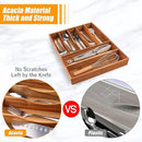 Bellsal Bamboo Silverware Organizer, 12"x15.7" Utensil Holder Cutlery Tray with Grooved Drawer Dividers for Kitchen Flatware, Bedroom, Office (7 Slot, Acacia) by CozyNest Decor