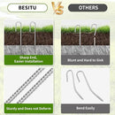 12 inch Fence Stakes Heavy Duty 50-Pack J Hook Rebar Ground Stakes Anchor Galvanized Tent Stakes for Outdoor Decorations Inflatables Metal Stakes for Wire Fencing by CozyNest Decor