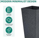 28" Large Tall Planters for Outdoor Plants, Set of 2 V-Shaped Planter Box with Black Terrazzo Look, Durable and Weather Resistant, Ideal or Garden, Patio, Porch or Home use. by CozyNest Decor