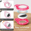 Upgrade Waterproof 4 Pack Airtags Holder with Apple Airtags Keychain, Hard PC Clear Air Tag Case, Anti-Scratch & Shock Air tag Holder, Men's Women's Keyrings & Keychains-Black+Red+Pink+Purple by TinyTreasures Baby Boutique