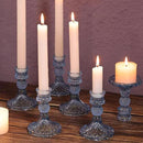 12Pcs 4" H Aqua Blue Candlestick Holders Set- Taper Candle Holders Bulk, Glass Candle Holders for Wedding, Party, Romantic Dinner Table Centerpieces, Festival Gifts & Windowsill Decor by CozyNest Decor
