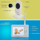 Babysense 3.5" Screen, Video Baby Monitor with Camera and Audio, 960ft Range (Open Space), Night Light, Two-Way Audio, Zoom, Night Vision, Lullabies by TinyTreasures Baby Boutique
