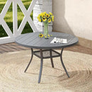 DIFY Outdoor Dining Table for 4, Round Patio Table with Umbrella Hole for Garden, Backyard and Porch (Dark Grey) by GreenHaven Gardens