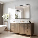 Black Bathroom Mirror for Wall, 30x30 Inch Rectangle Mirrors with Metal Frame, Modern Vanity Wall Square Mirror for Bathroom Living Room, Entryway Hangs Horizontal or Vertical by CozyNest Decor